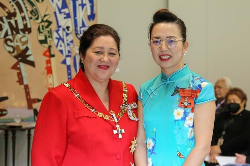 The Governor-General of New Zealand, Rt Hon Dame Cindy Kirk (left) and Mrs Kelly Feng (right)